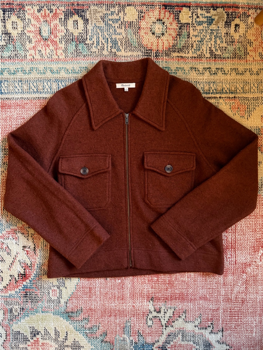 MADEWELL Rust Wool Zip Jacket
